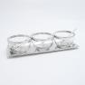Комплект з 3-х скляних піал на нікельованій таці Dinner HOFF Interieur  - фото