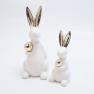 Комплект двох керамічних статуеток великодніх кролів Golden shine HOFF Interieur  - фото