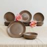 Набір обідніх тарілок із сіро-коричневої кераміки Ritmo 6 шт. Comtesse Milano  - фото