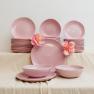 Набір десертних тарілок із рожевої кераміки Ritmo 6 шт. Comtesse Milano  - фото