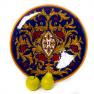Настінна керамічна тарілка з ручним розписом Lustro Antico L´Antica Deruta  - фото