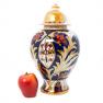 Керамічна ваза з кришкою, прикрашена ручним розписом Lustro Antico L´Antica Deruta  - фото