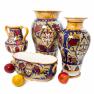 Керамічна ваза ручної роботи із колекції розкішного декору Lustro Antico L´Antica Deruta  - фото